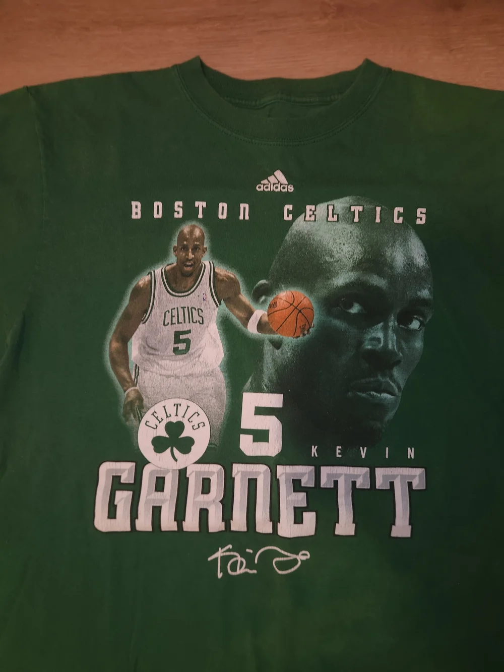 Vintage Y2K NBA Boston Celtics Kevin Garnett Green Graphic T-shirt Mens Size Med